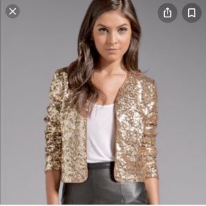 Bb Dakota gold sequined jacket size Small